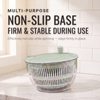 PrepLoop multi-purpose feature panel: transparent design, guided drainage, food-grade PET material, large capacity, hollow drain and multiple blades